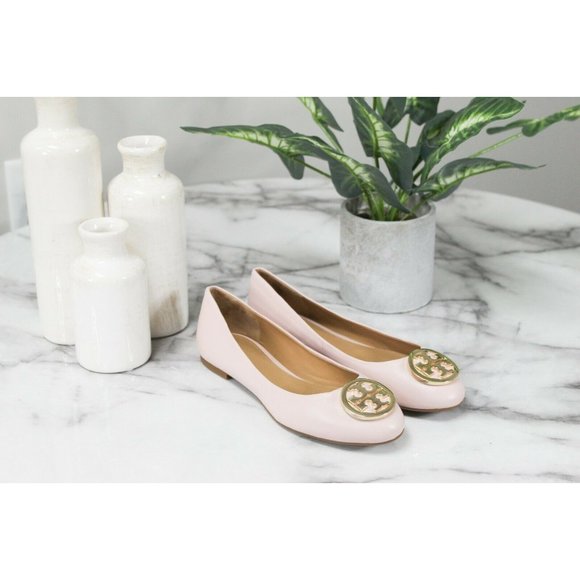 NWT Tory Burch Benton 2 Ballet Flats Sea Shell Pink Nappa Leather Slip On Shoe 6 - Picture 2 of 4